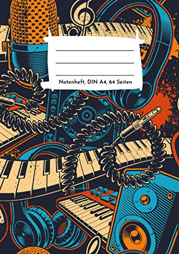 Notenheft DIN A4, 64 Seiten, Softcover, 12 Systeme pro Seite, Sonderausgabe: Blanko Musikheft für Schüler und Erwachsene (Notenhefte DIN A4, Blanko ... und Musiker, 12 Systeme pro Seite, Softcover)