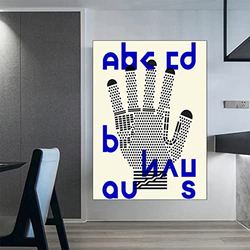 Hnyjyfa Bauhaus Poster Abstrakte Linien Geometrie Wand Bilder Modernes 1923 Ausstellungs Boho Retro Design Kunstdrucke Galerie Einzigartiges minimalistisches Gemäldewerk Deko 0222302