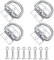 Fohirey D-Ring Tie Downs 4 Pack, Heavy Duty Cargo Tie Downs Lashing Eyelets, Anchors D Lashing Rings Hook with 8pcs Screws and Nuts for Load Securing in Trailer Truck Boat Cars Kayak