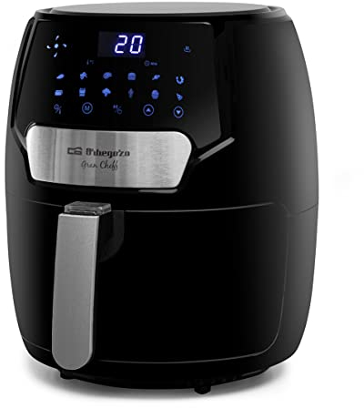 Orbegozo Fdr 65 Freidora sin Aceite, 4 Litros, Termostato Ajustable, Temporizador, 12 Programas Preconfigurados, Cubeta Extraíble, Libre de Bpa y Pfoa, 1500 W, Negro