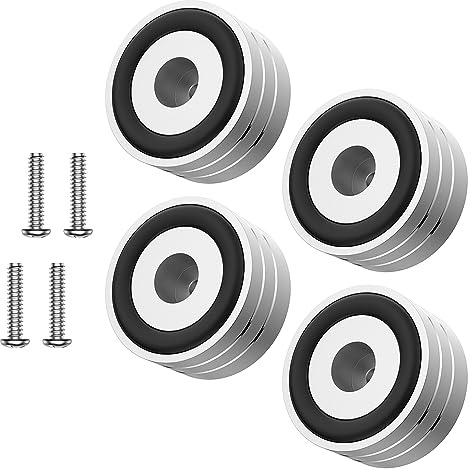 Tertullus 4-pack HiFi aluminiumben, 40 mm x 20 mm, silver, för högtalare, subwoofers