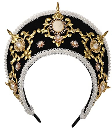Renaissance Mittelalter Tudor Queen Kopfschmuck für Damen Anne Boleyn Stirnband Elizabethan Royal Coronet Kapuze Tiara Hut