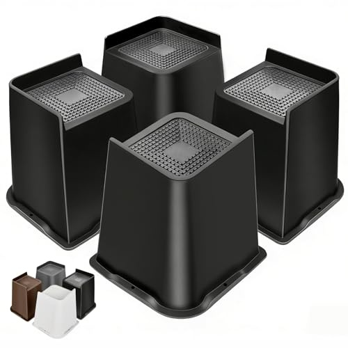 MixDora Bed Risers 6 inch Oversized Heavy Duty Furniture Risers L-Shape Table Riser Chair Raisers Lifter for Sofas Couches Desks Set of 4 Pack