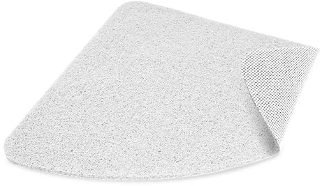 Dikots Eck-Duschmatte, rutschfest, Anti-Schimmel, 60 x 60 cm, Weiß, Luffa-Stil, PVC, rutschfest, gebogen, für den Duschbereich, waschbar und schnell trocknend, rutschfeste Duschmatte für alle nassen