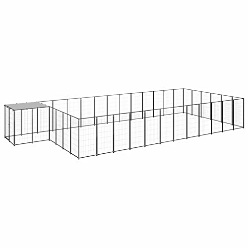 GuyAna Hundezwinger Schwarz 22,99 m² Stahl Dog Crate Indoor Kaninchen Freilaufgehege