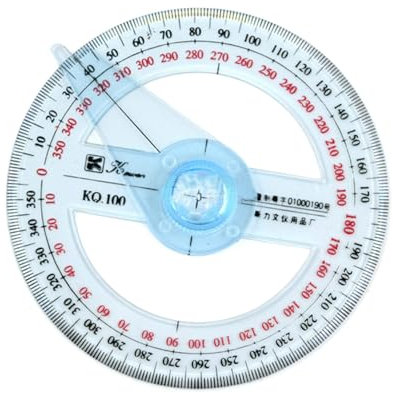 Gereiny LLLucky Transportador Circular de Medida de ángulo de 360 Grados Transportador de plástico de 360 Grados para la medición de Dibujo de Oficina en el Aula Escolar