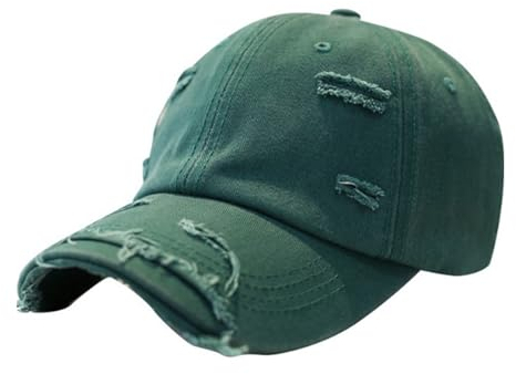 Jarseila Vintage Basecap Herren Baseballmütze Distressed Baseball Kappe Damen Retro Baumwolle Baseballkappe Verstellbar Outdoor 2025 Grün