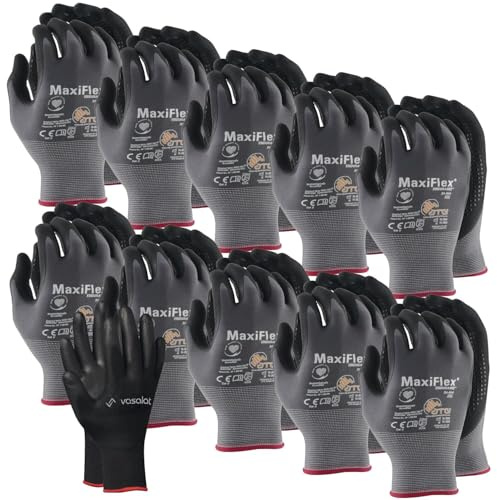 ATG Maxiflex Handschuhe Gr. 7 Endurance 10 Paar - Arbeitshandschuhe mit Noppen für Herren und Damen - Montagehandschuhe mit bestem Grip