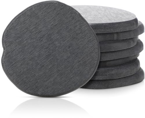Diatomaceous Earth Coasters Set of 8,Cool Absorbent Quick-Dry Drink Coasters for Desks, Cute Modern Stone Design with Stylish Grey Aesthetic (8, Grey)