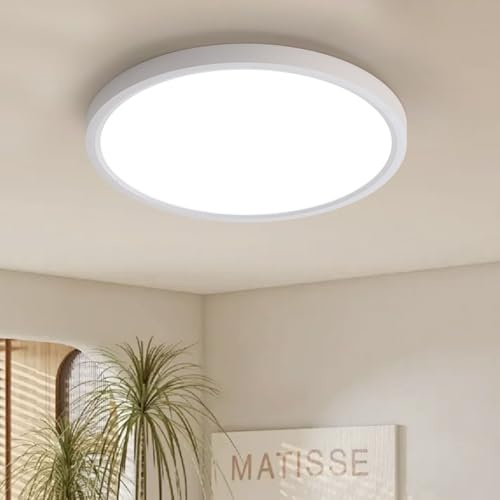 JDONG Deckenlampe LED Deckenleuchte Rund Ø50CM 54W Neutralweiß 4000K Flach | Wohnzimmerlampe Decke lamp flach Küchenlampen Ultra Dünn 2.5CM Ideal für Wohnzimmer Balkon Keller Schlafzimmer Flur