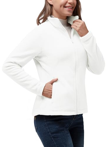 33,000ft Womens Fleece Jackets Ladies Lightweight Warm Full Zip Coat | Breathable, Microfleece, 4 Pockets, Stretch, Anti-pilling, Outerwear for Casual Running, Hiking, Walking, Outdoor Sport