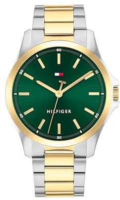 Tommy Hilfiger Bruce Analog-Quarzuhr für Herren mit Silikon- und Edelstahlarmband