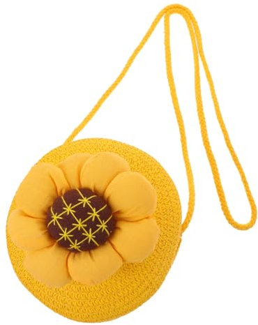 WESIEVYA Crossbody Strandtasche Aus Umhängetasche Mit Blumen- Für Strand Schule Und Partys Praktische Schultertasche Für Goldgelb