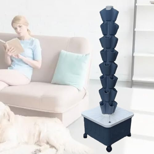Vertical Hydroponic Tower,Soilless Cultivation Hydroponic Planting Columns,Hydroponics Garden Grow Tower,for Indoor/Outdoor Planting Equipment,Gray-8-layer