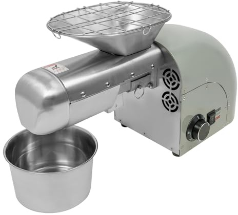 Oil Pressing Machine, 110V 1800W Electric Oil Mill Nut Seeds Oil Extractor Cold& Hot Press Machine for Peanuts Walnuts Soybeans, Temperature Control 122℉-572℉ (Not Used for Olives)