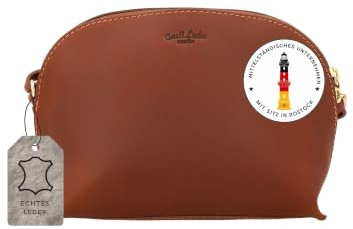 Gusti Leder Umhängetasche Caio - Handtasche Damen aus Echtleder - Schultertasche & Crossbody Bag in Cognacbraun - Vintage Ledertasche mit Verstellbarem Riemen