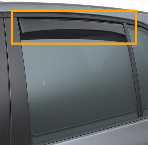 Hintere Windabweiser (1 Set) für die Fahrer und Beifahrerseite-CLS004M2105D passend für Skoda Octavia Kombi, TYP NX, 5-Door, 2020- Dunkles Material