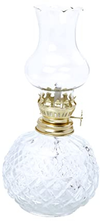SOLUSTRE Lampada Olio Vintage Vetro con Stoppini Lampada Cherosene da Tavolo Antivento Decorazione Elegante per Casa Camera Sala e Ambienti Sacri