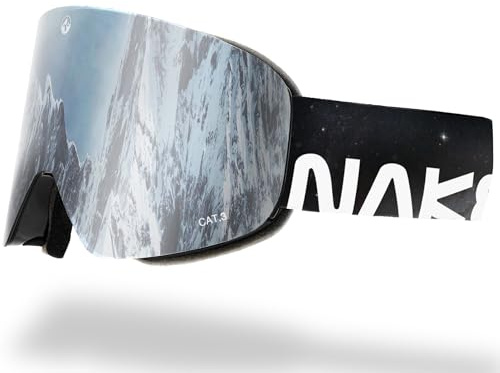 NAKED Optics The TROOP EVO Occhiali da sci da uomo, da sci, da donna, da snowboard, da sci con lenti intercambiabili opzionali per maltempo, occhiali da neve, occhiali da sci (OuterSpace)