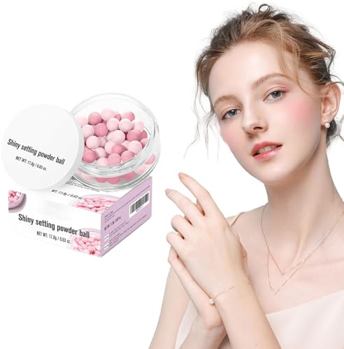 Fixeringspuder,Makeup Tillbehör med Sfäriskt Formad Glitter | Skimmer Ansiktspuder,Perfekt För Kvinnor Skönhetsälskare Bröllop Fester Speciella Evenemang Fotografering