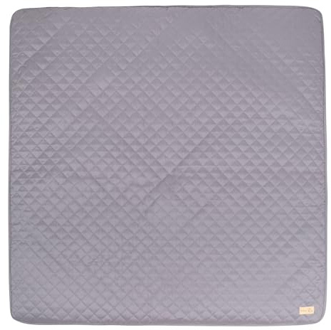 roba Krabbeldecke roba Style - 100 x 100 cm - Spieldecke gesteppt für Babys & Kleinkinder - Pflegeleichtes & schmutzabweisendes Material - Anthrazit