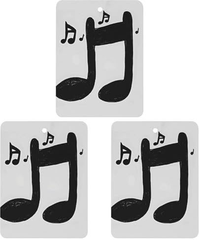 3 PCS Car Air Freshener Cards Personalized Music Note Automotive Air Fresheners Long-Lasting Double Sided Hanging Scented Card for Car Rearview Wardrobe Bathroom White