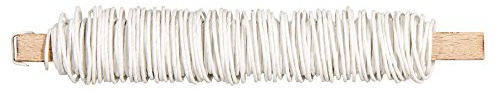 Rayher 24116102 Papperstäckt tråd, 0,55 mm ø, vit
