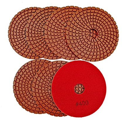 diatool 7/Set 10,2 cm Profi Diamant Flexible Polieren Pads 100 mm Keramik/Fliesen Schleifscheiben Premium Qualität Schruppscheibe