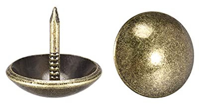 sourcing map Clou Tapissier Clou Ameublement Clou Meuble Punaise Pointe Tapissier Tapis Décoration 14mm Diamètre 13mm Hauteur Rond Pouce Bronzé pour Sofa Dosserets 80 Pcs