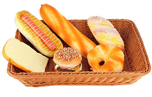 Brotkorb Rechteckig braune Webart Lebensmittelaufbewahrungskorb Obstkorb Tischplatte Servierkorb für Buffet Bäckerei Home Restaurant Supermarkt(L)