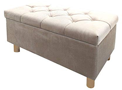 Comfort-Pur Sitzbank Sitzhocker Sitztruhe mit Stauraum Aufbewahrungsbox (Ecru)