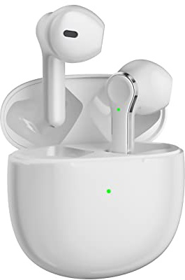 Bluetooth Cuffie Senza Fili Auricolari in Modalità Wireless in Orecchio con LED e Minuscole Soppressione del Rumore di Cantiera di Ricarica USB-C,Cuffie Microfono Integrato per iPhone e Android