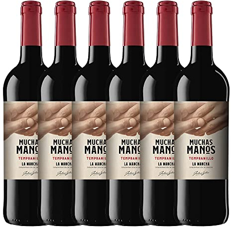 Muchas Manos Tinto Tempranillo, Paquete de 6 x 750 ml - Total: 4500 ml