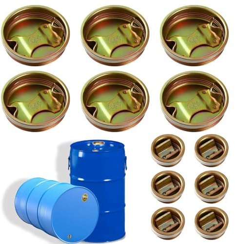 PMELCXD 12 pcs Drum Lids, 2 in and 3/4 in Steel Bung Plug, Oil Seal Drum Lid L Water Bung Barrel Cap Replacement Cover Plug Iron Drum Lids
