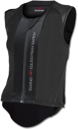 RL24 - Kinder Rückenprotektor P06 flexibel Swing | Protektorenweste aus Hightech-Materialien | Schutzweste für Reiter | Schutz für Wirbelsäule & Steißbein | Reitweste in Schwarz | Größe L