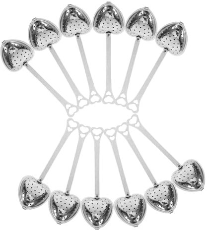 Mikinona 12stücke Edelstahl Teesieb Herzform Für Losen Tee Praktisches Haushaltsteefilter Professionelles Teeblattsieb Rostfreies Tee-ei Teezubehör Langlebiges Und Leicht Zu Reinigendes Sie