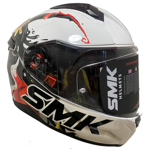 Casco de Moto para Niños y Niñas SMK Bionic Blanco | Integral Junior Homologado ECE 22.06 - Designed (M (49-50cm))