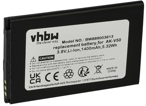 vhbw Akku kompatibel mit Emporia Prime-LTE V76 | M76 Handy Smartphone Telefon (1400 mAh, 3,8 V, Li-Ion)