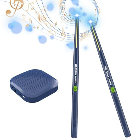 Elektrisches Lufttrommel-Set,Tragbares Intelligentes Elektronisches Schlagzeug-Set,Somatosensorisches Lufttrommel-Set mit Lufttrommelstöcken,Geeignet für Schlagzeuganfänger（Dunkelblau）