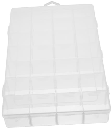 BESTYASH Scatola Portagioie A 28 Scomparti Contenitore in Plastica Con Divisori Rimovibili Per Orecchini E Perline (35x22x4 8 Cm)