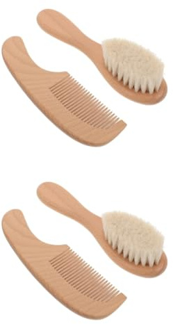 KOMBIUDA 2sätze Bürsten Holz Sanfte Haarbürste Und Kamm Für Neugeborene Für Babypflege Und Sanfte Körperreinigung Perfektes Zur Shower