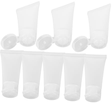 Ipetboom 8 Piezas De Manguera Dispensadora Tubo De Loción Rellenable Tubo Rellenable Vacío Botella De Recarga De Cosméticos Soporte Para Crema Corporal Tubo Rellenable A Prueba De