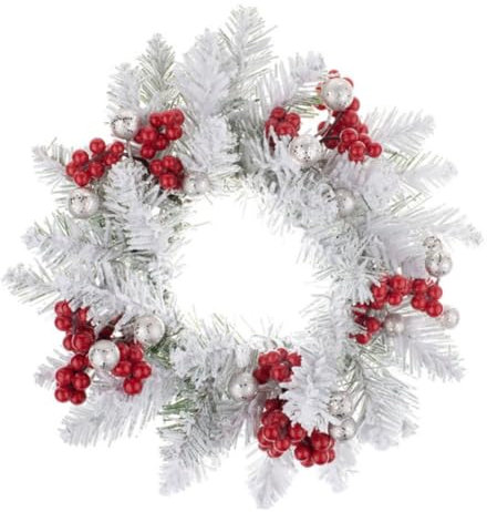 GOOHOCHY 1stück Künstlicher Beerenkranz Für Kerzenständer Festliche Dekoration Für Weihnachten Mit Lebensechten Roten Beeren Und Kleinen Grünen Blättern Für Wohnzimmertisch Fenster