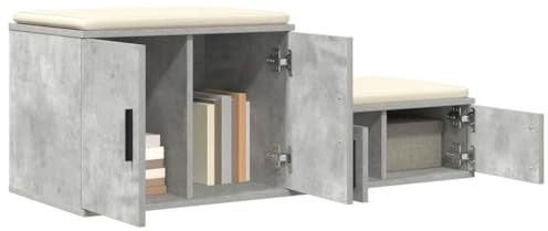 vidaXL Armadio 2 PCS Grigio Cemento 127 x 41 x 40 cm Legno Multistrato, Armadio da Soggiorno, Moderno, Rettangolare, Organizer Elegante, mobi per casa, Funzionale e Trendy