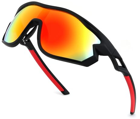 FEISEDY Sport Sonnenbrille Polarisiert Herren Damen Fahrradbrille B4179 | Verspiegelte Linse, UV400 Schutz für Radfahren Rennrad Angeln