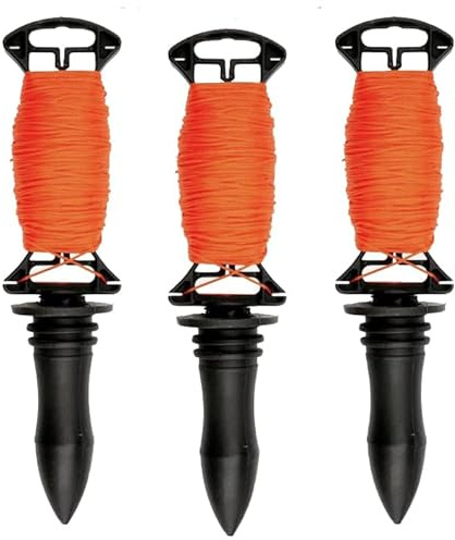 HERO Maurerschnur 75 Meter Pflasterschnur 3 Stück Abroller Lotschnur mit Kurbel Schnur Reißfeste Bauschnur Fliesenschnur Markierungschnur Richtschnur Verlegeschnur Maurerseil Seil 1,2mm Orange 225m