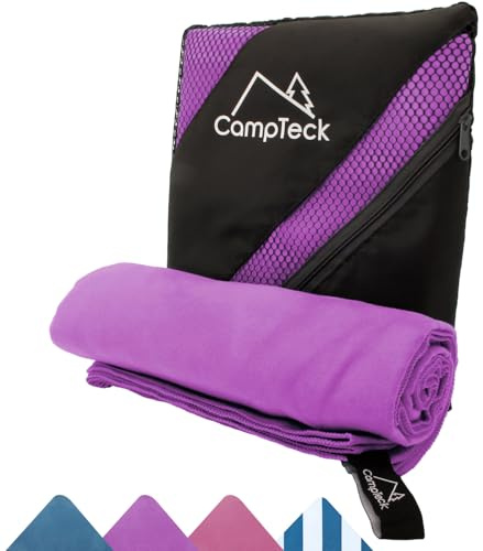 CampTeck U7305 Large (180x80cm) Lightweight and Compact Quick Dry Microfiber Travel Towel for Sports, Gym, Beach, Swimming, Yoga, Camping - Purple