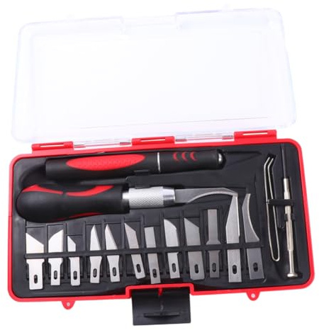 DIYEAH Set 16 Pezzi Scalpelli per Intaglio in Acciaio al Carbonio, Utensili per Lavorazione Legno e Modellazione, Strumenti Professionali per Scolpire e Fai da Te