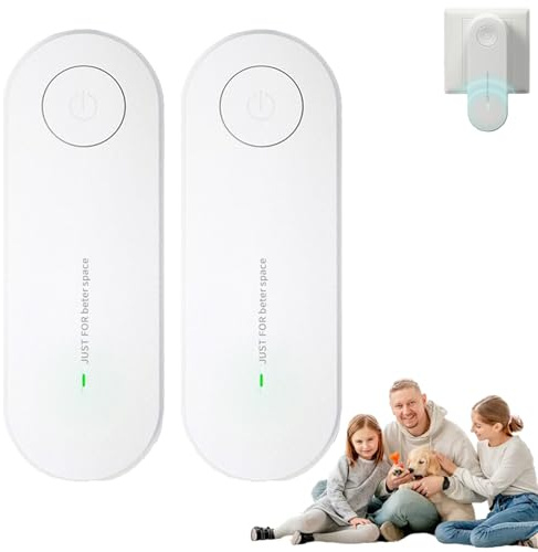 Air Purifier, All-in-one Ionic Air Purifier Plug in UK, Mini Portable Negative Ion Generator, Filter-Free, Quiet Operation, for Travel, Home, Office (2, White)