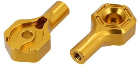 Set: CNC Blinkerträger vorn, Gold, Aluminium, M8, LED - für Simson S51, S50
